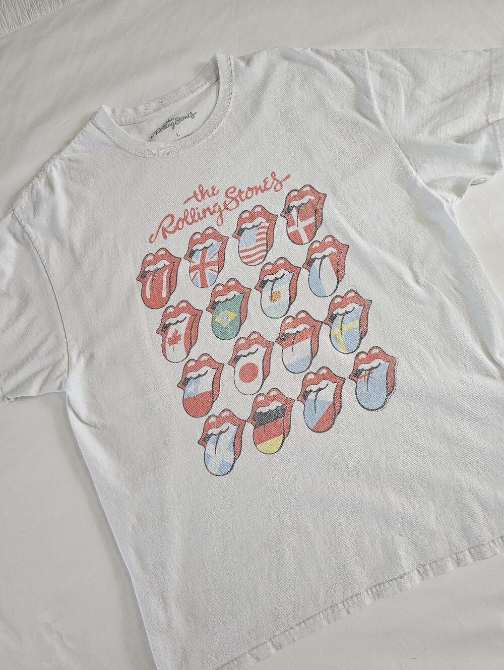 The Rolling Stones International Flag Tongues T-shirt Size Large Unisex Concert